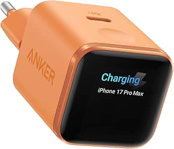 Anker Chargeur USB C à écran Intelligent 45W Nano, Recharge Rapide, Chargeur avec Reconnaissance Intelligente, Mode Care, Compact, pour iPhone séries 17/16/15, iPad, MacBook (Câble Non Inclus) sur Amazon.fr